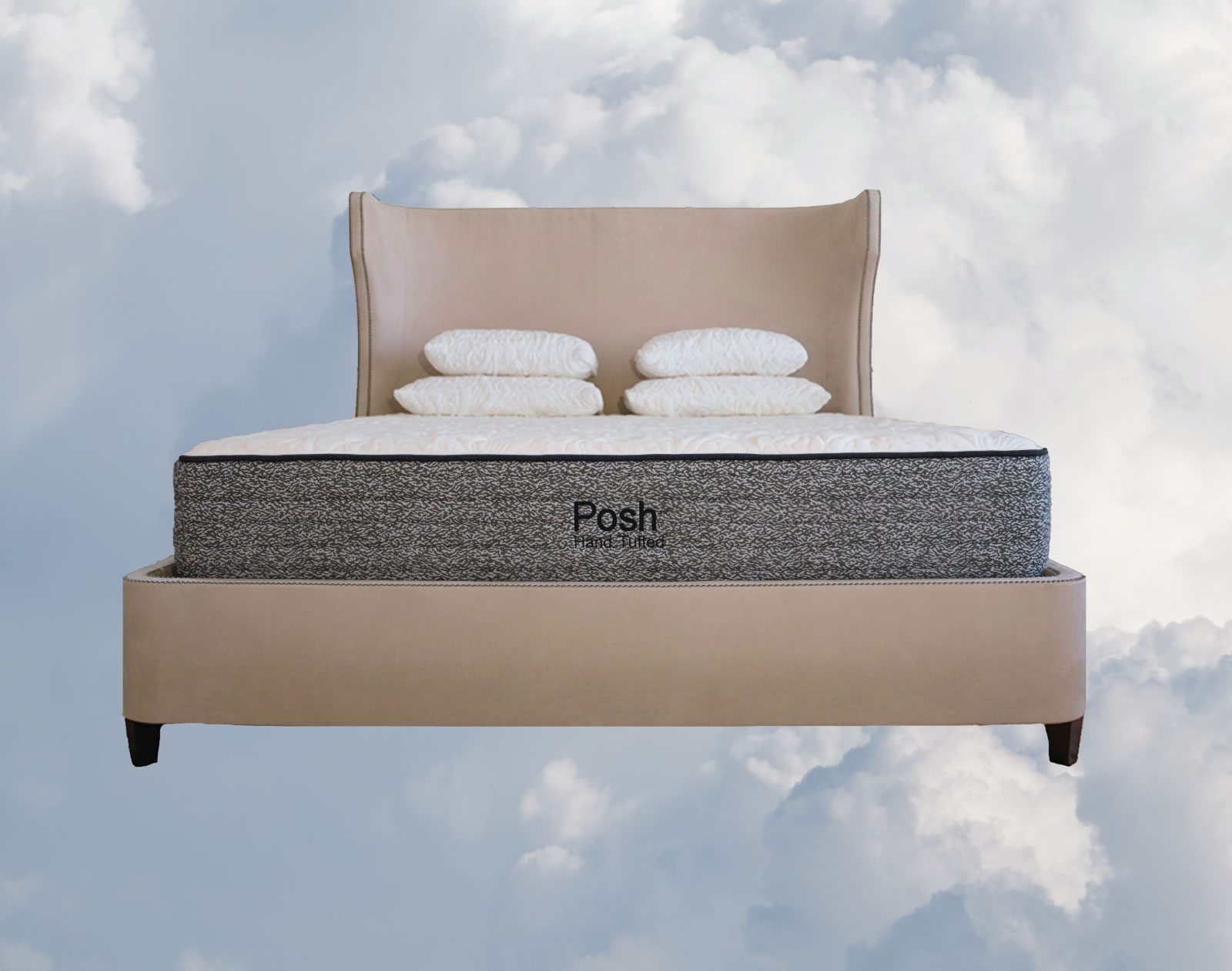 Posh mattress on an upholstered bed